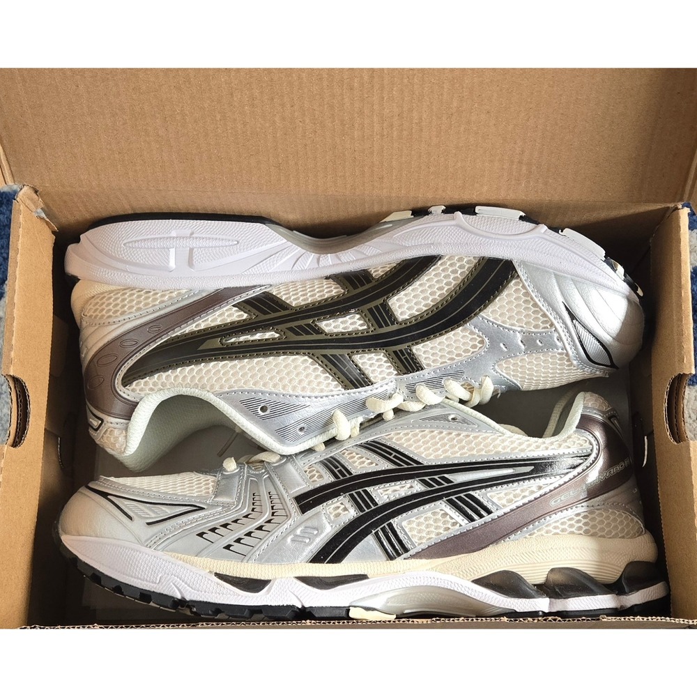 Asics Gel-Kayano 14 Silver Black Brown Mens Running Shoes 1201A019-108 Size 10.5